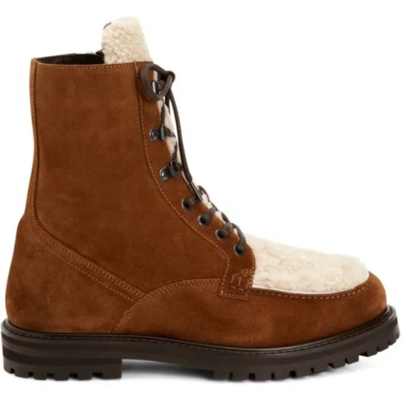 Aquatalia’s suede `Isaac’ boots Shearling Lug Sole Italian Luxury Designer #75 - Picture 9 of 12